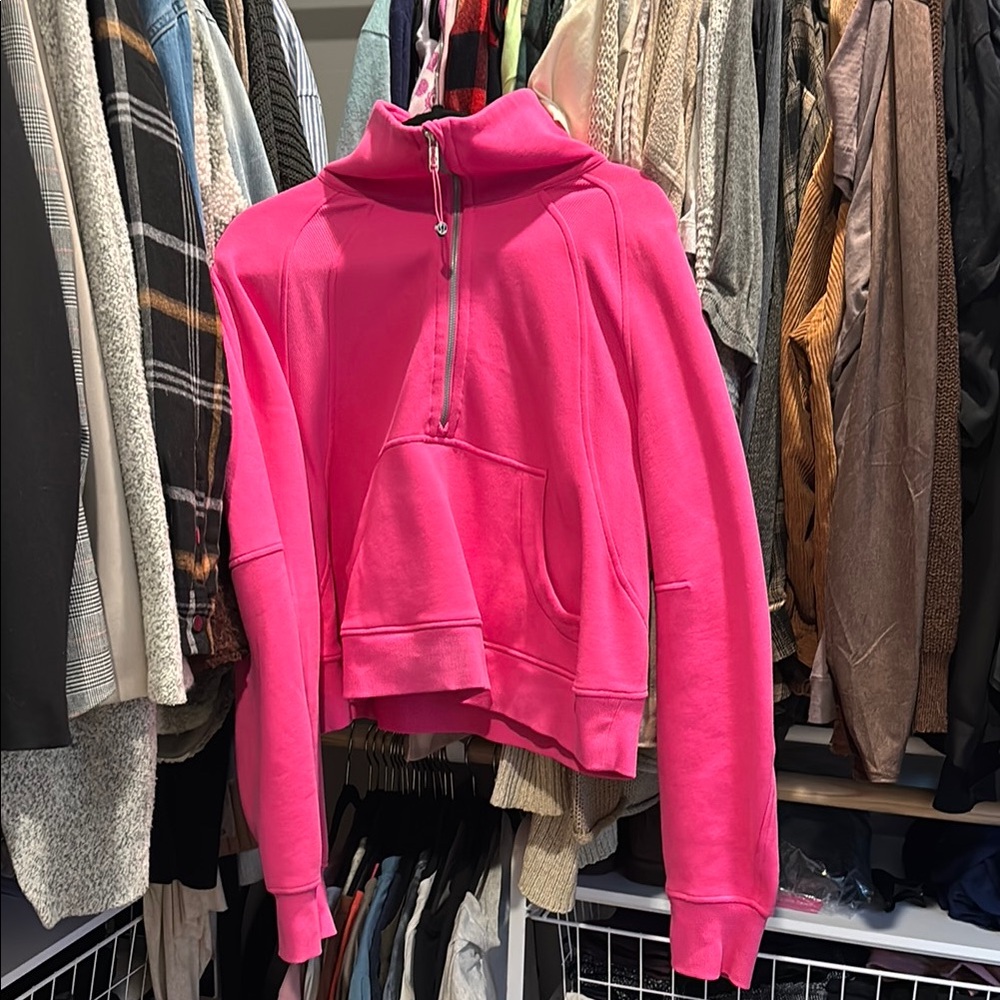 Lululemon Athletica Pink Oversized Scuba Hoodie with funnel neck